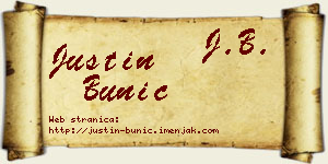 Justin Bunić vizit kartica